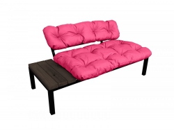 Диван Дачный со столиком розовая подушка