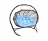 Подвесной диван Кокон Лежебока каркас коричневый-подушка голубая