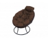Кресло Папасан мини без ротанга каркас чёрный-подушка коричневая
