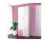 Шкаф 2-х дверный с ящиками и зеркалом Радуга розовый