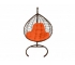 Подвесное кресло Кокон XL ротанг каркас коричневый-подушка оранжевая