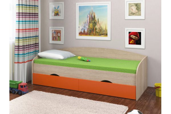 Кровать Соня 2 сонома-оранжевый