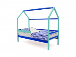 Кровать-домик Svogen с бортиком мятно-синий