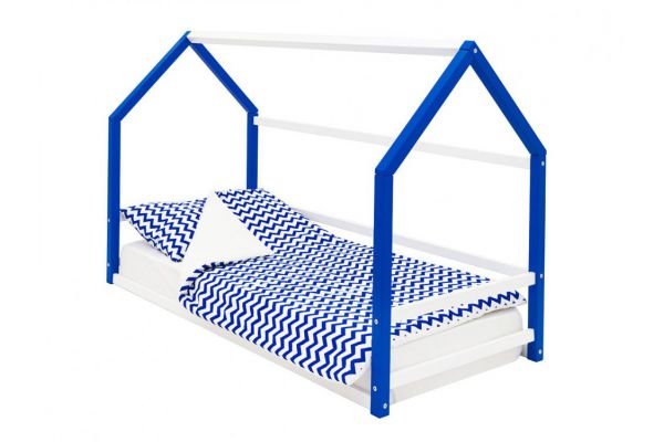 Детская кровать-домик Монтессори Svogen сине-белый