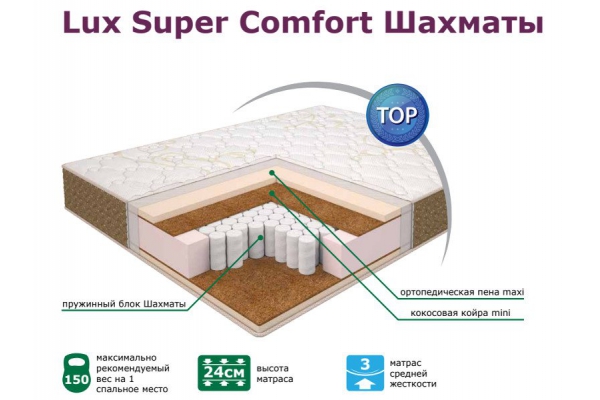 Матрас Elite Lux Super Comfort Шахматы 900*2000